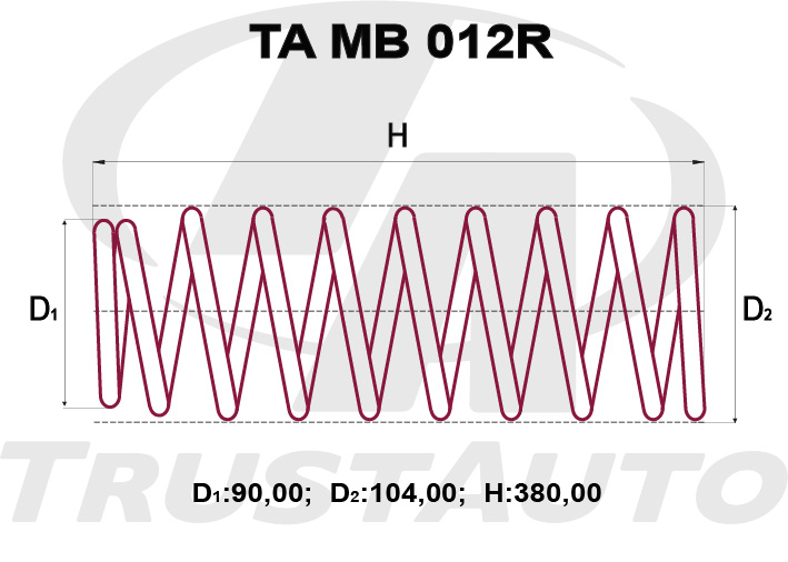 Пружина подвески усиленная (TA), TA MB 012R